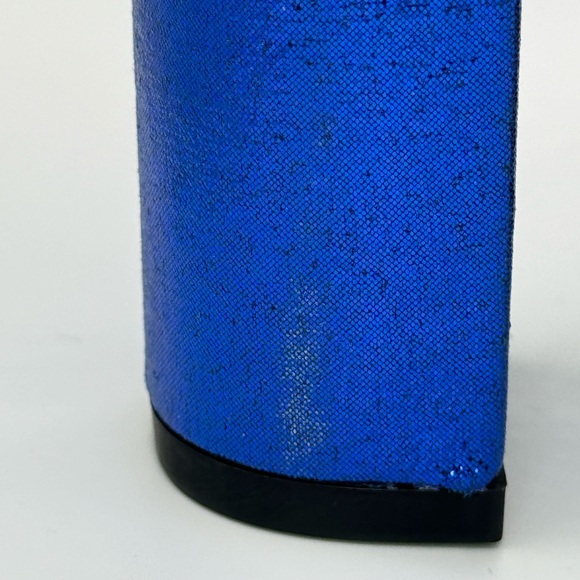 Michael Antonio Blue Metallic Block Heels 6 - Picture 13 of 14